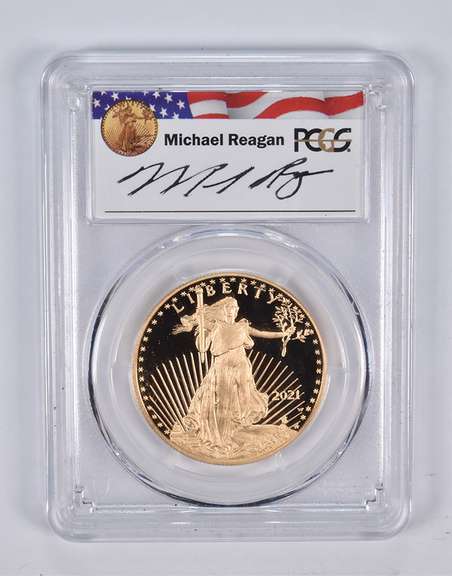 PR69DCAM 2021-W $50 American Gold Eagle T1 FS Reagan Legacy PCGS