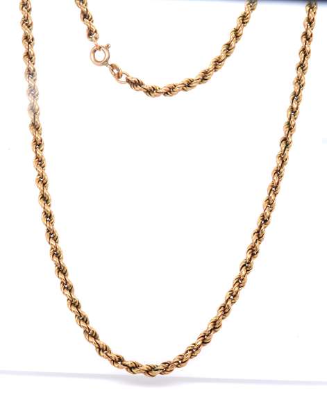 Popular Yellow Gold Rope Chain Necklace