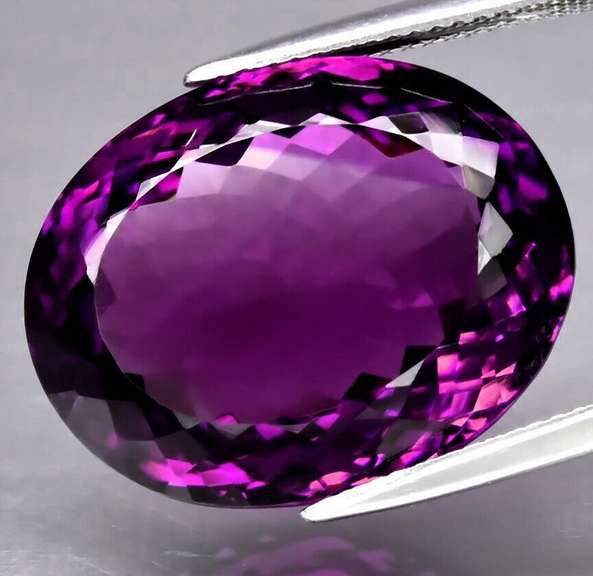 Magnificent 25.71ct deep violet Amethyst