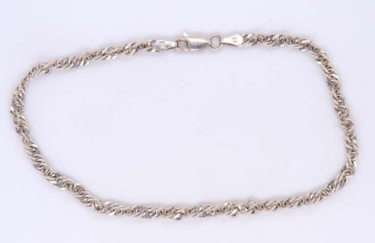 Vintage Italian Sterling Silver Rope Bracelet