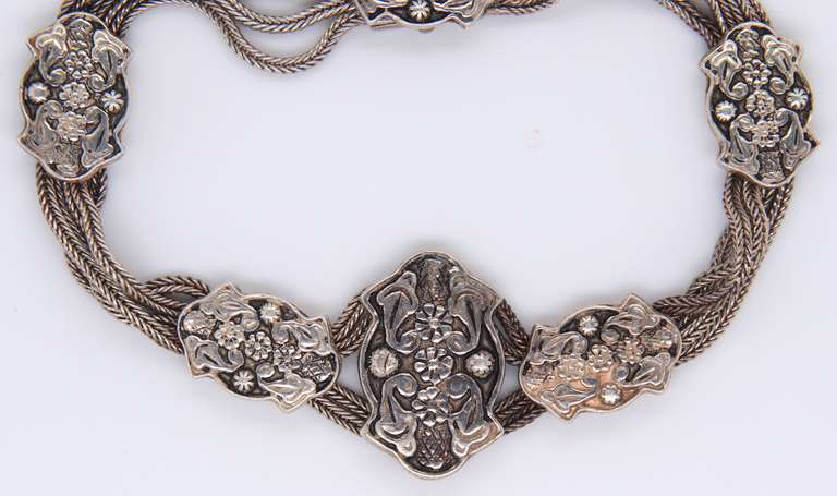 Vintage Sterling Silver Signed Multi Strand Bracelet