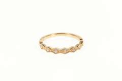 14K Rose Gold Diamond Stackable Milgrain Wedding Band Ring