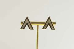 14K Yellow Gold 0.75 Ctw Diamond V Chevron Statement Stud Earrings