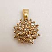 14kt Solid Yellow Gold & Diamond Pendant