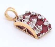 Fabulous Yellow Gold Ruby and Diamond Pendant