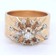 Vintage Yellow Gold Diamond Spray Ring