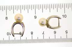 Sterling Silver Pearl Drop Hoop Earrings