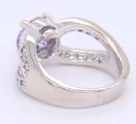 Sterling Silver Purple Cubic Zirconia Ring