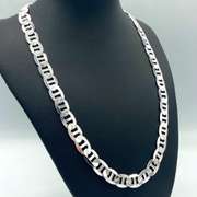 Sleek Italian Silver Mariner Chain Necklace