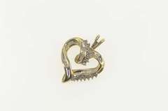 10K Yellow Gold 0.20 Ctw Classic Diamond Heart Love Symbol Pendant
