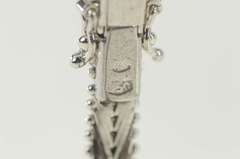 18K White Gold 4.00 Ctw Sapphire Squared Cluster Statement Bracelet