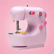 Pink Mini Electric Desktop Sewing Machine 2 Speeds