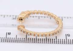 Brilliant Yellow Gold Diamond in out Hoop Earrings