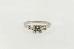 14K White Gold Vintage NOS 1950's 4.6mm Engagement Setting Ring