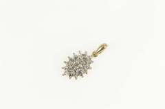 10K Yellow Gold Diamond Accent Marquise Cluster Simple Pendant