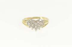 10K Yellow Gold Heart Cluster Love Symbol Statement Ring