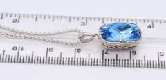 Sterling Silver Blue Topaz Pendant on Chain