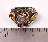 Lovely Floral Approx. 3.70CTS Aquamarine Ring in Sterling Silver