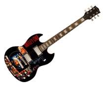 Motley Crue Tommy Lee Autographed Photo Guitar ACOA