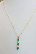 14kt Solid Gold, Emerald, & Diamond Necklace