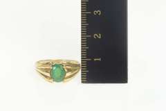 10K Yellow Gold 0.80 Ct Natural Emerald Classic Engagement Ring