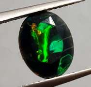 Silky black block pattern rainbow 1.96ct Black Opal