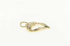 10K Yellow Gold Baguette Diamond Heart Love Symbol Pendant