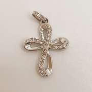 14kt White Gold & Diamond Cross Pendant