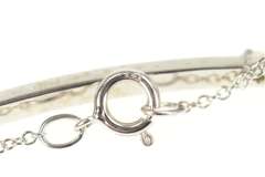 14K White Gold Diamond Inset Curved Bar Jen Name Chain Bracelet