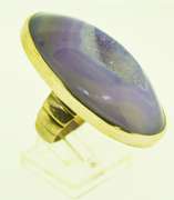 Vintage AKR Amy Kahn Russel Sterling Silver Purple Druzy Agate Ring