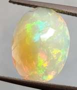 Fully faceted 3.46ct high fire floral block pattern Opal