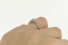 14K White Gold 0.60 Ctw Diamond Oval Cathedral Engagement Ring