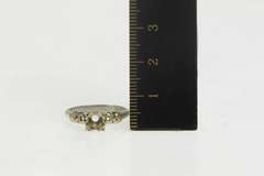 14K White Gold Vintage NOS 1950's Engagement 4.75mm Setting Ring