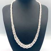 Statement Hand-Made Silver Byzantine Chain Necklace