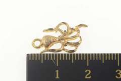 14K Yellow Gold Squid Octopus Ocean Animal Sea Marine Life Pendant