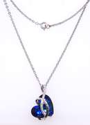 Sterling Silver I Love You Heart Shaped Pendant on Chain