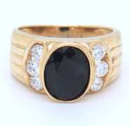Favorite Yellow Gold Blue Sapphire and Diamond Ring