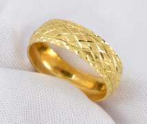 Sparkling Etched 14k Band