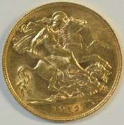 Lustrous Choice BU 1912 Great Britain Gold Half Sovereign
