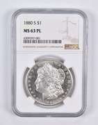 MS63 PL 1880-S Morgan Silver Dollar NGC