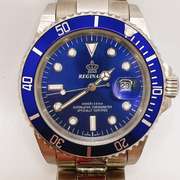Men's Stainless Steel Diver Watch with Day Date