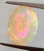 Fully faceted 3.46ct high fire floral block pattern Opal