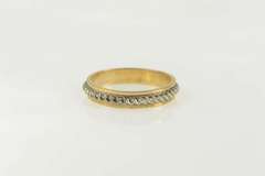 14K Yellow Gold Vintage NOS 1950's Rope Trim Two Tone Band Ring