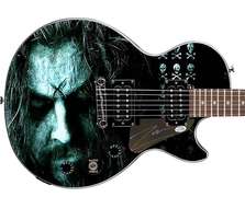 Rob Zombie Hellbilly Deluxe Autographed Gibson Epiphone Les Paul Photo Graphics Guitar ACOA