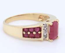 Attractive Yellow Gold Ruby and Diamond Cocktail Ring