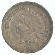 Error 1863 Indian Head Cent Clipped