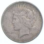 1924 Peace Silver Dollar - Stickered Back