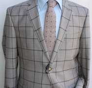 Stylish Windowpane Slim Fit Suit, By Galante
