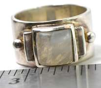 Sterling Silver Men's Moonstone Ring