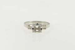 14K White Gold Vintage NOS 1950's 4.5mm Engagement Setting Ring